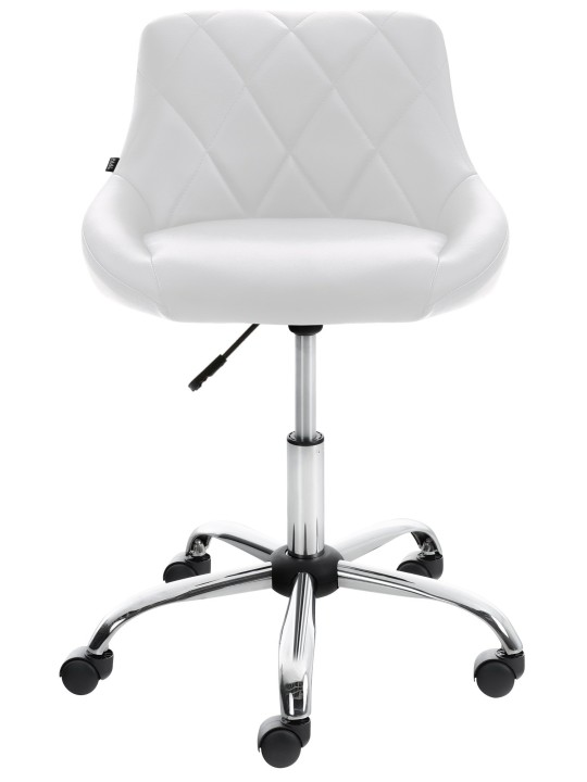 Banqueta de trabalho Lazio em couro sintético, branco