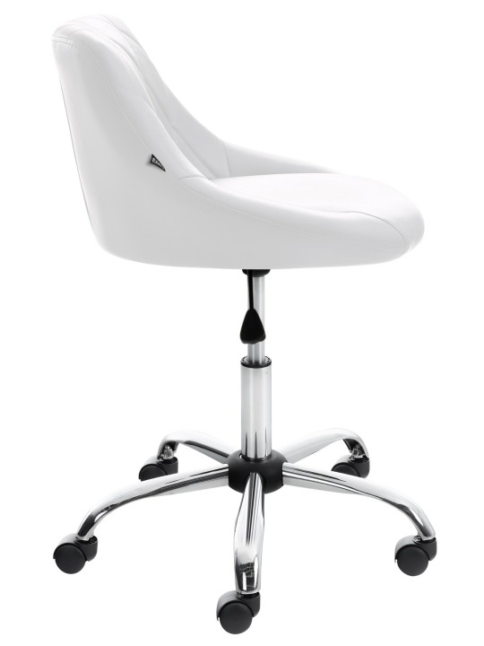 Banqueta de trabalho Lazio em couro sintético, branco