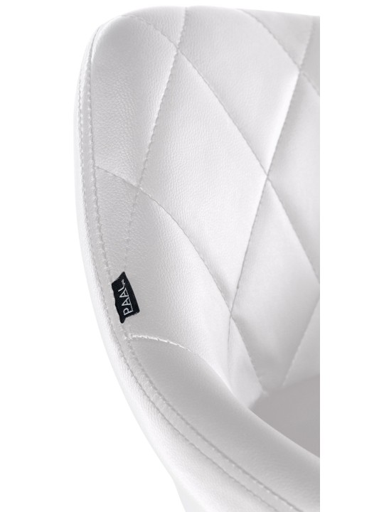 Banqueta de trabalho Lazio em couro sintético, branco