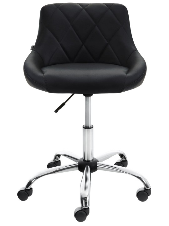 Banqueta de trabalho Lazio em couro sintético, preto