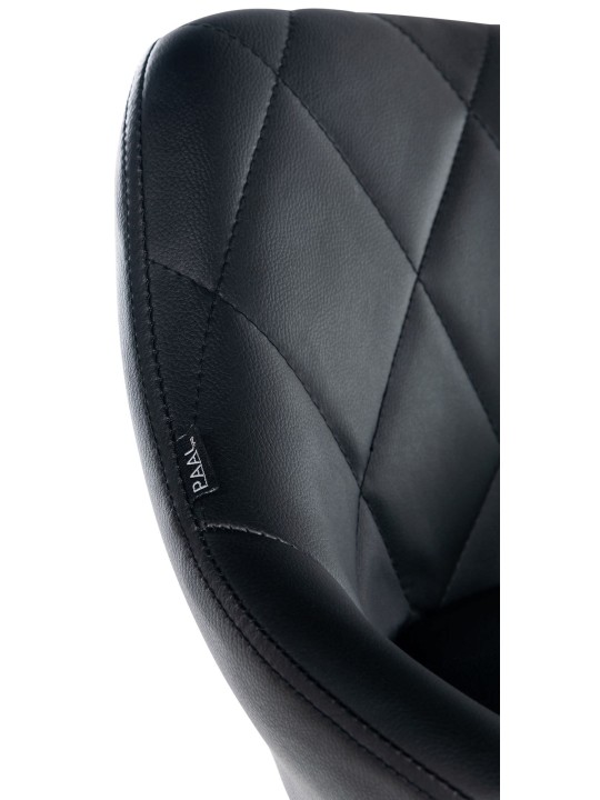 Banqueta de trabalho Lazio em couro sintético, preto
