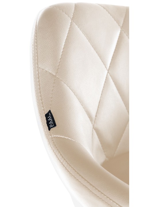 Banqueta de trabalho Lazio em couro sintético, creme