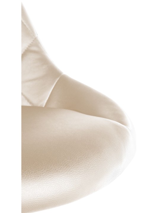 Banqueta de trabalho Lazio em couro sintético, creme