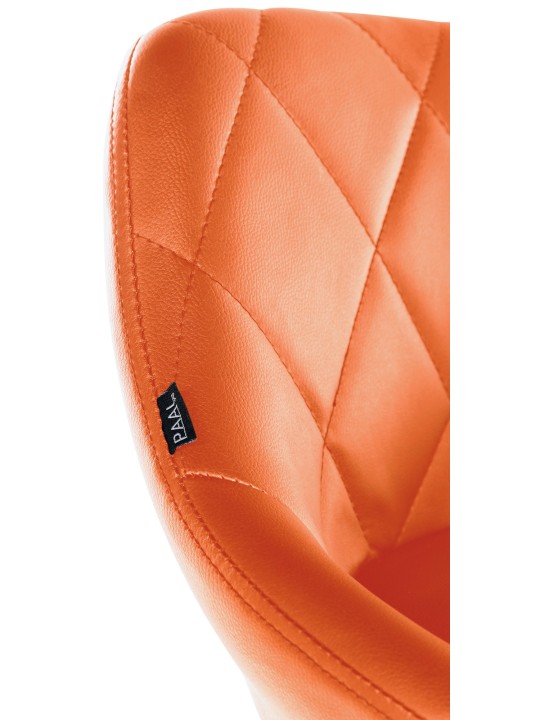 Banqueta de trabalho Lazio em couro sintético, laranja