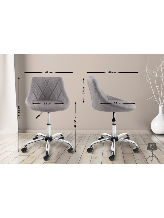 Banqueta de trabalho tecido Lazio, cinza Banqueta de trabalho tecido Lazio, cinza