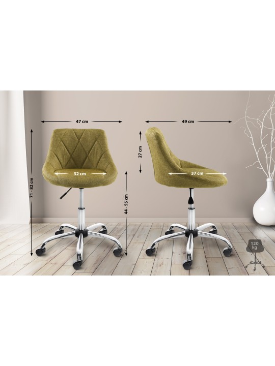 Banqueta de trabalho tecido Lazio, verde Banqueta de trabalho tecido Lazio, verde