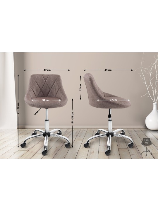 Banqueta de trabalho tecido Lazio, taupe