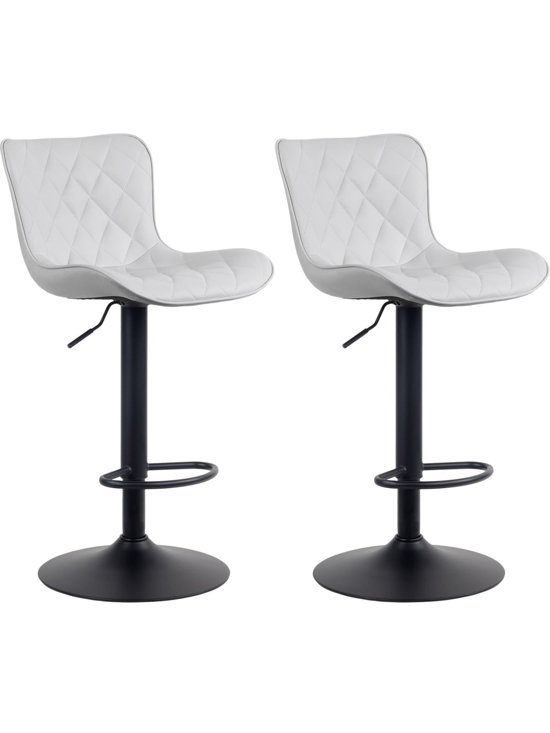 Conjunto de 2 bancos altos em pele sintética Emma, branco