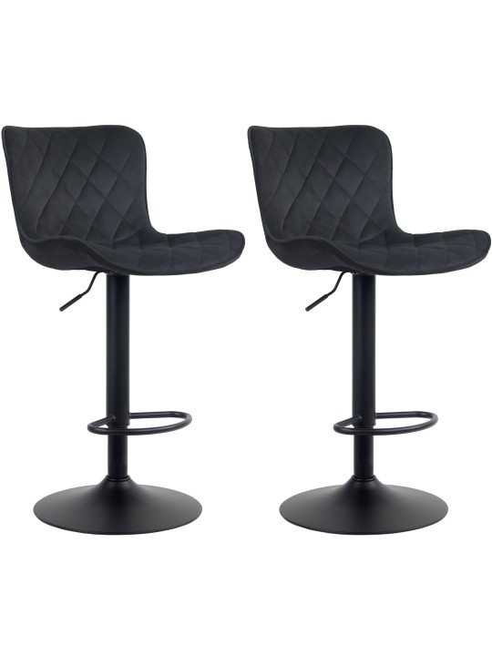 Conjunto de 2 bancos altos em veludo Emma, preto