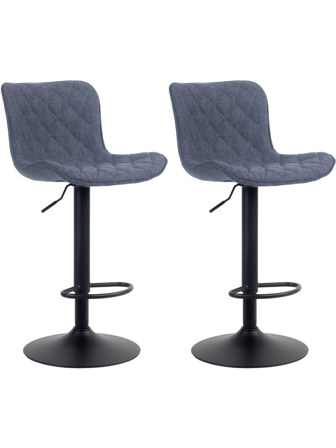 Conjunto de 2 bancos altos em tecido Emma, azul