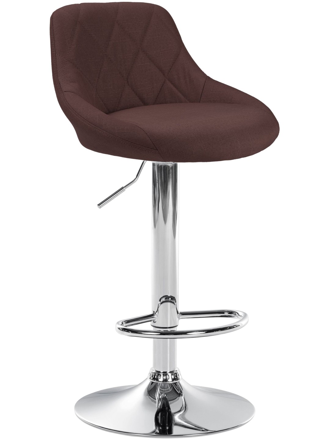 Banqueta alta Lazio tecido cromado, castanho
