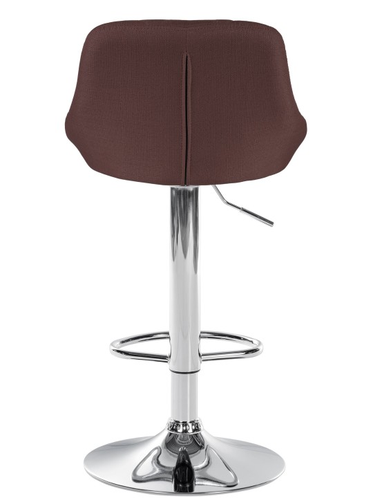 Banqueta alta Lazio tecido cromado, castanho