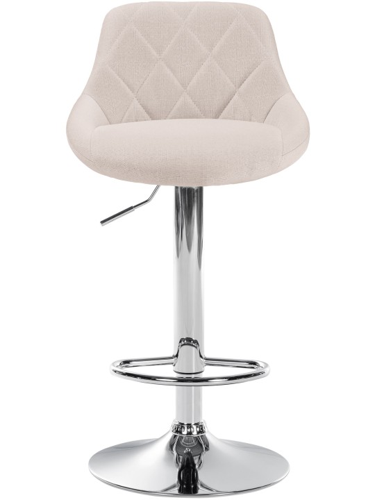 Banqueta alta Lazio tecido cromado, creme