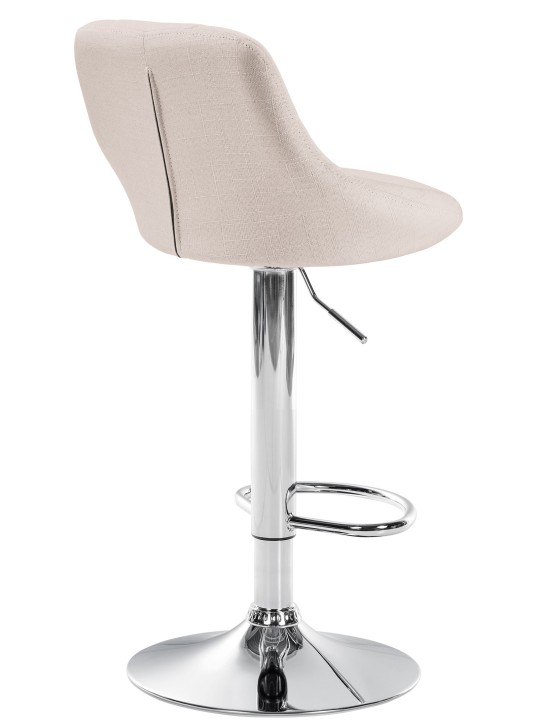 Banqueta alta Lazio tecido cromado, creme