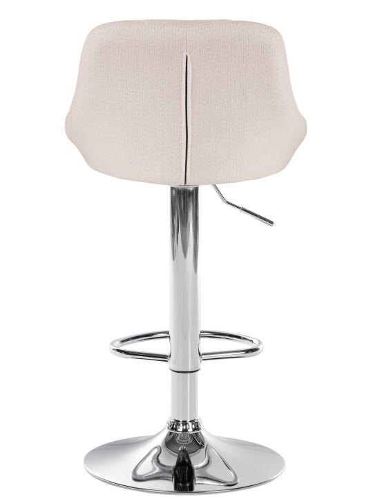 Banqueta alta Lazio tecido cromado, creme