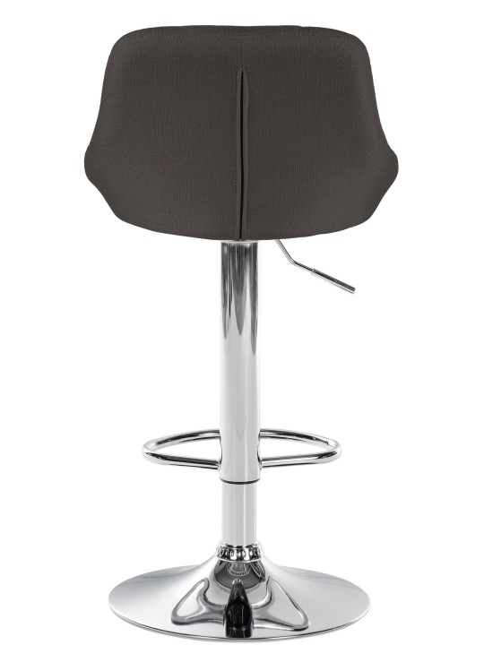 Banqueta alta Lazio tecido cromado, cinza escuro