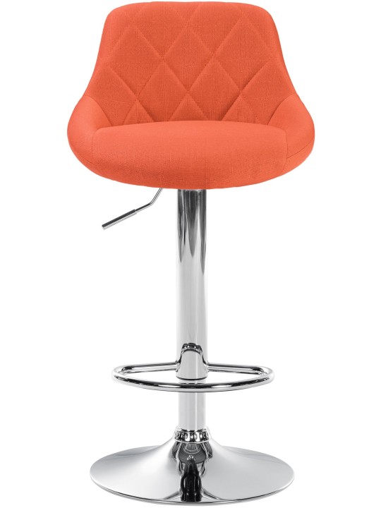 Banqueta alta Lazio tecido cromado, laranja