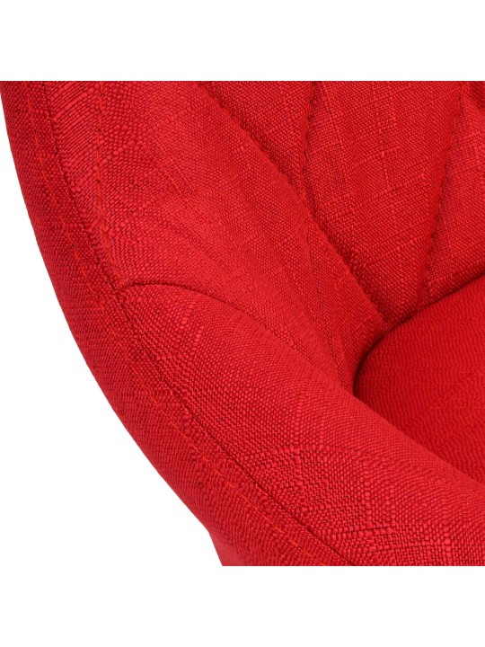 Banqueta alta Lazio tecido cromado, vermelho