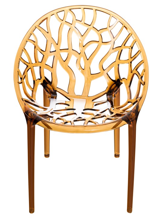 Cadeira empilhável CRISTAL, âmbar