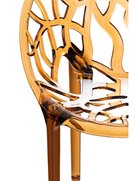 Cadeira empilhável CRISTAL, âmbar