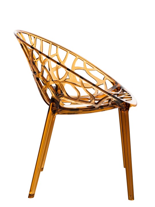 CONJUNTO DE 2 cadeiras empilháveis ​​CRISTAL, âmbar