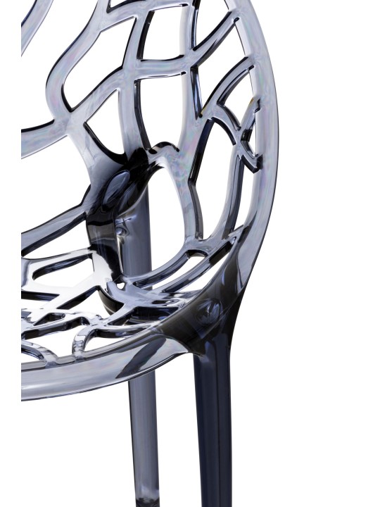 CONJUNTO DE 2 cadeiras empilháveis ​​CRISTAL, cinza