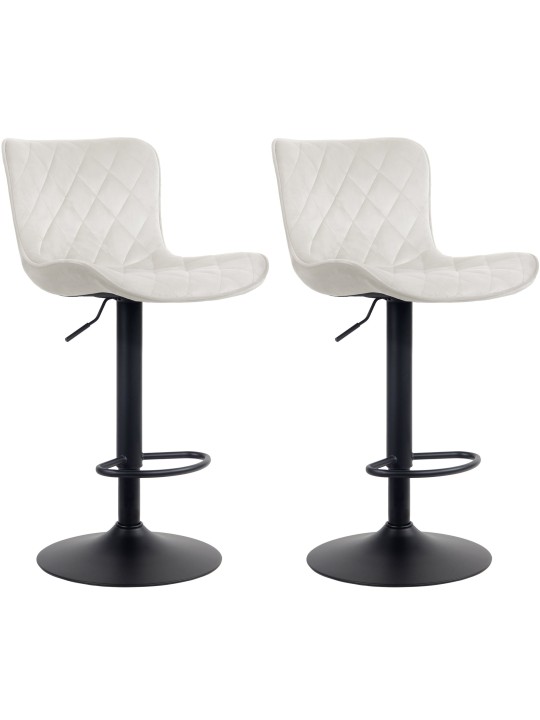 Conjunto de 2 bancos altos em veludo Emma, creme Conjunto de 2 bancos altos em veludo Emma, creme