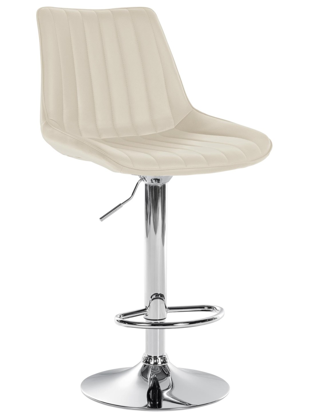 Banqueta alta Toni couro sintético cromado, creme