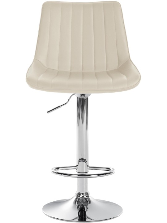Banqueta alta Toni couro sintético cromado, creme Banqueta alta Toni couro sintético cromado, creme
