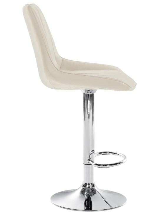 Banqueta alta Toni couro sintético cromado, creme Banqueta alta Toni couro sintético cromado, creme