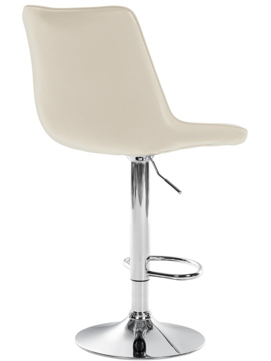 Banqueta alta Toni couro sintético cromado, creme Banqueta alta Toni couro sintético cromado, creme