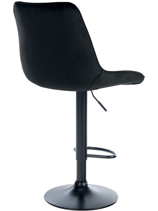 Banqueta alta Toni veludo, preto
