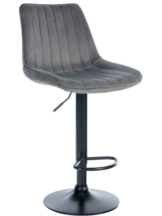 Banqueta alta Toni veludo, cinza escuro Banqueta alta Toni veludo, cinza escuro