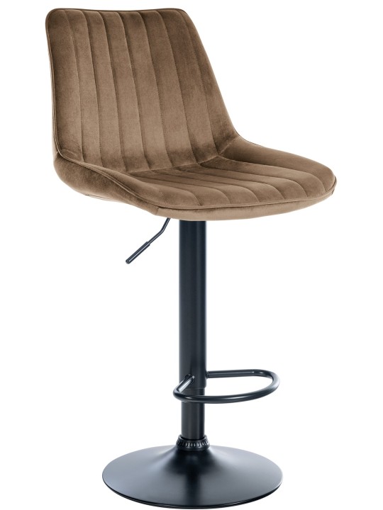 Banqueta alta Toni veludo, castanho