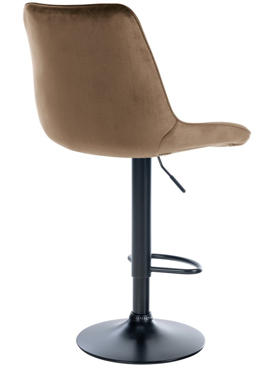 Banqueta alta Toni veludo, castanho