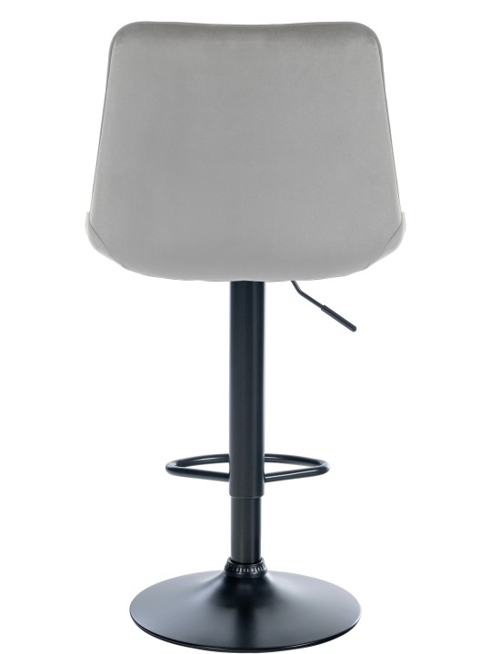 Banqueta alta Toni veludo, cinza