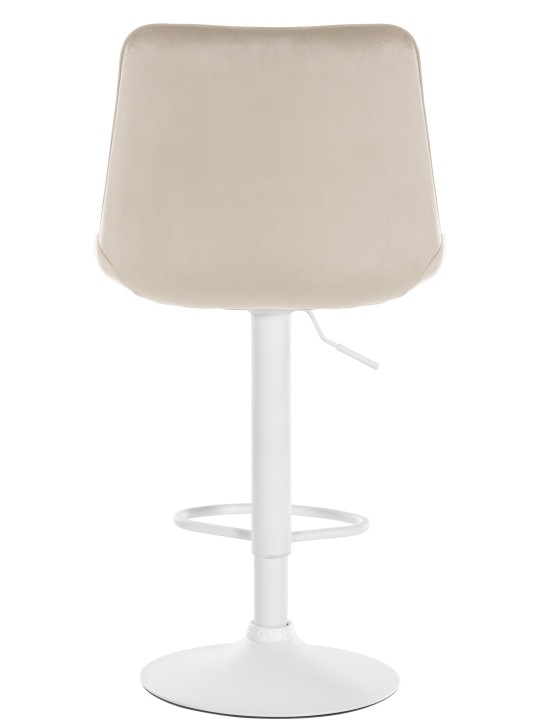 Banqueta alta Toni veludo, creme
