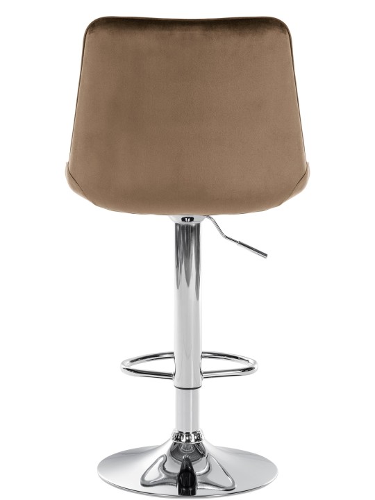 Banqueta alta Toni veludo cromado, castanho Banqueta alta Toni veludo cromado, castanho