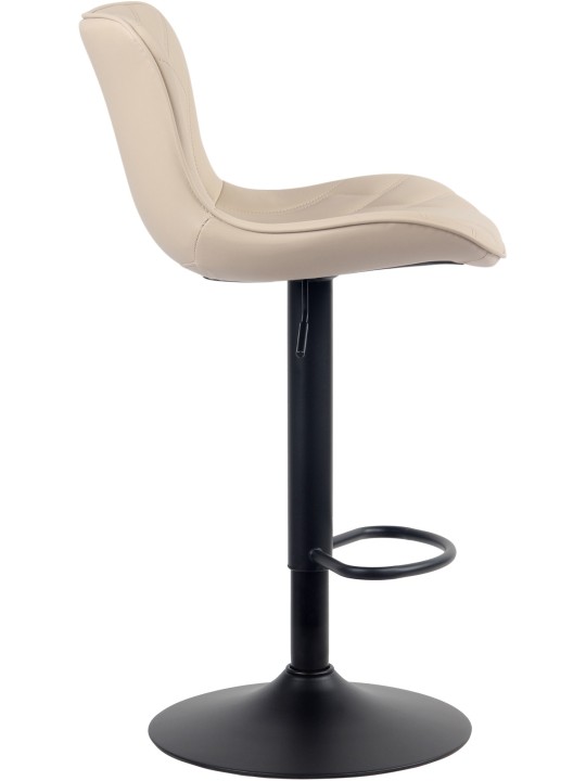 Banqueta alta Linus couro sintético, creme