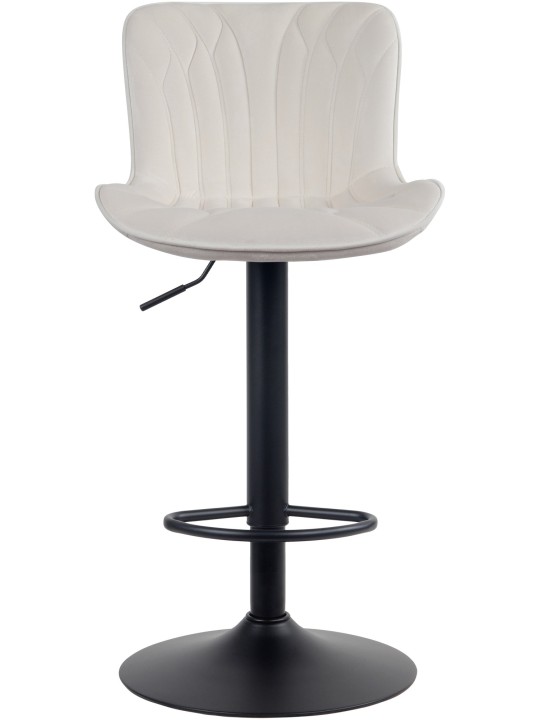 Banqueta alta Linus veludo, creme