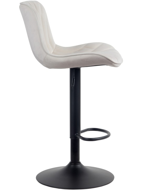 Banqueta alta Linus veludo, creme