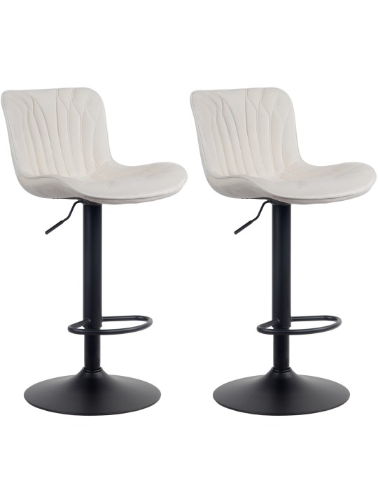 Conjunto de 2 bancos altos Linus veludo, creme