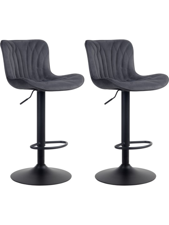 Conjunto de 2 bancos altos Linus veludo, preto