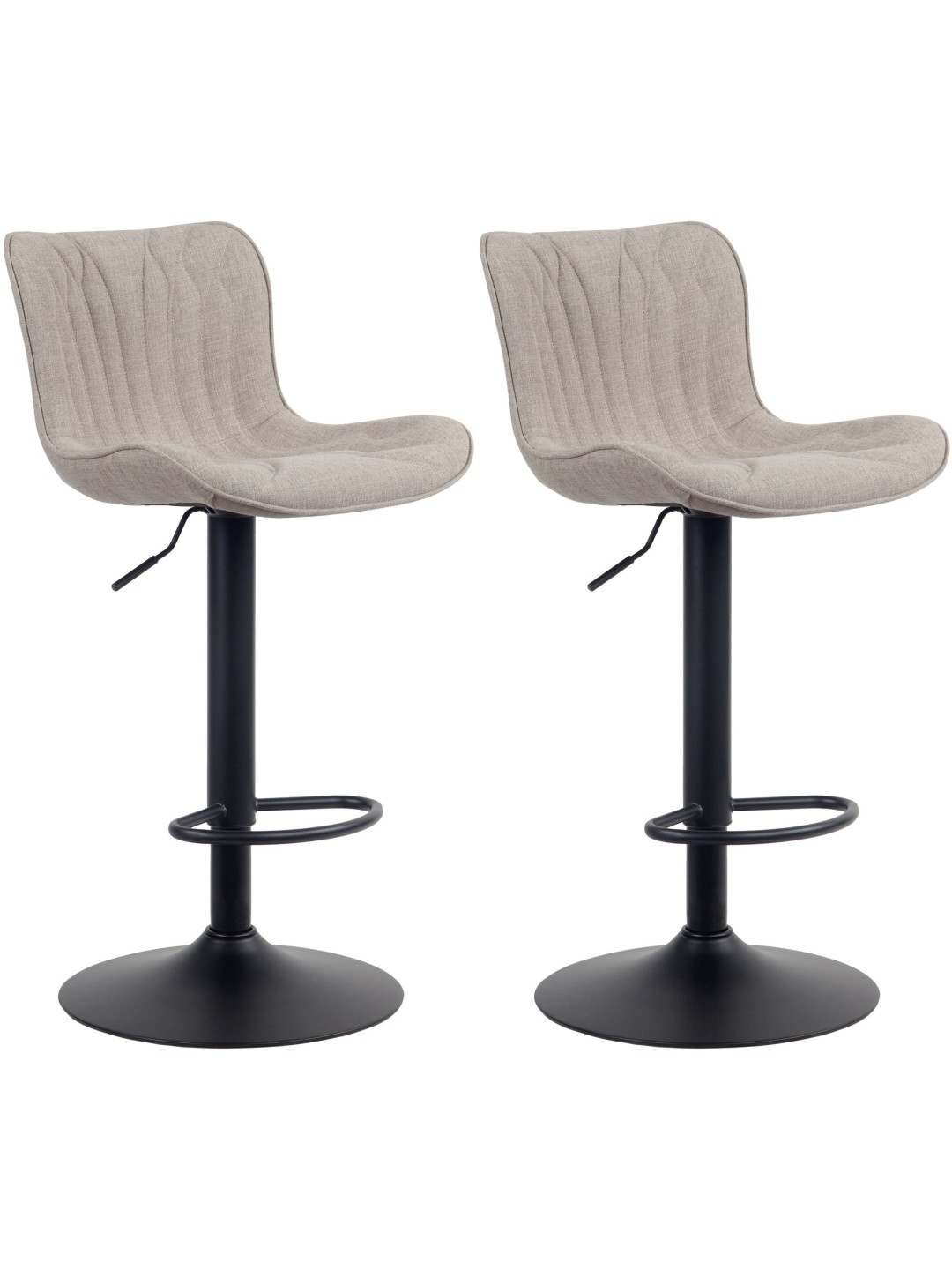 Conjunto de 2 bancos altos em tecido Linus, taupe