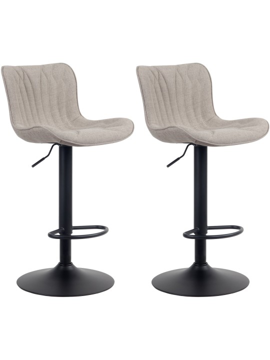 Conjunto de 2 bancos altos em tecido Linus, taupe Conjunto de 2 bancos altos em tecido Linus, taupe