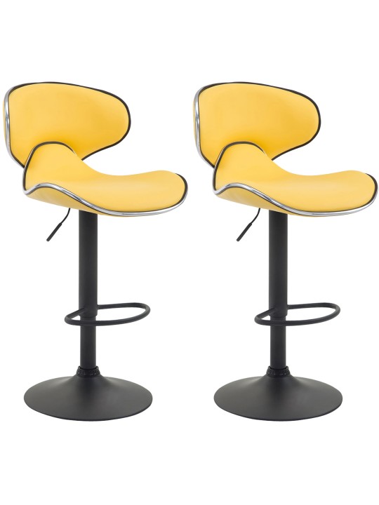 Conjunto de 2 bancos altos Las Vegas V2 em pele sintética, amarelo