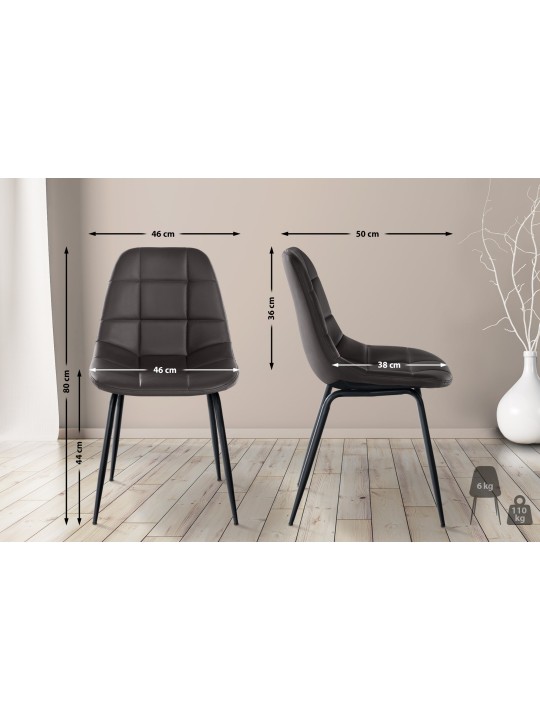 Cadeira Tom couro sintético, castanho