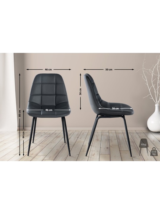 Cadeira Tom couro sintético, cinza Cadeira Tom couro sintético, cinza