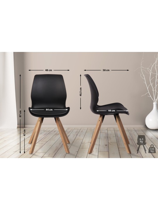 Cadeira de plástico Luna, preto Cadeira de plástico Luna, preto