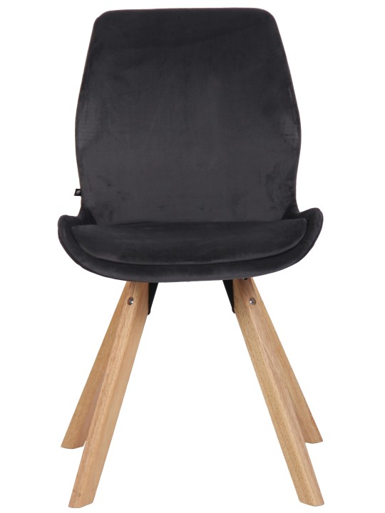 Cadeira de veludo Luna, cinza escuro